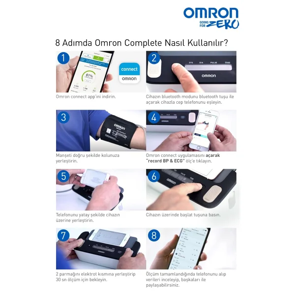 Omron Complete Hem-7530t-E3 Ekg Fonksiyonlu Koldan Dijital Tansiyon Aleti - Görsel 7