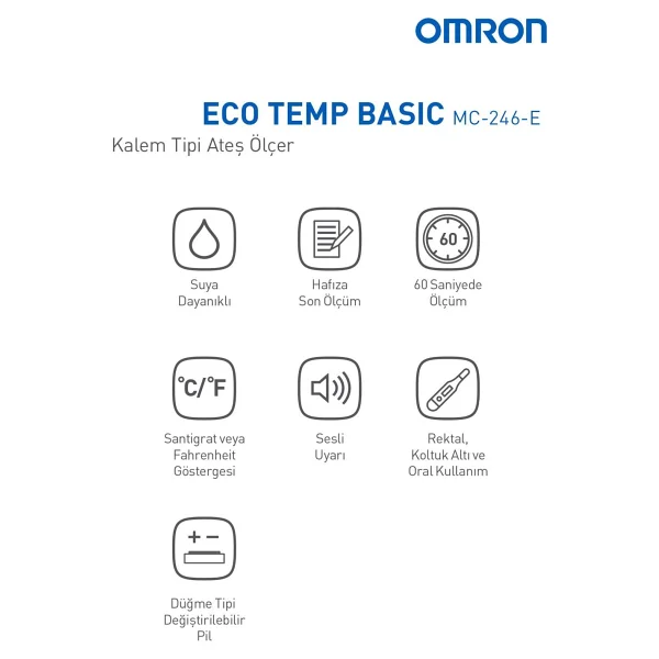Omron Eco Temp Basic Mc-246-E Dijital Ateş Ölçer - Görsel 7