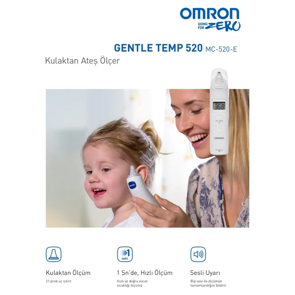 OMRON Gentle Temp 520 Kulaktan 1 sn'de Ölçüm Yapan Yüksek Hassasiyetli Ateş Ölçer - Görsel 3