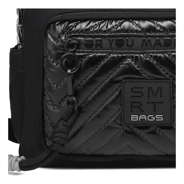 Smart Bags Parlak Kumaş Çapraz Askılı Kadın Postacı Çantası 3251 - Siyah - Gri - Görsel 2