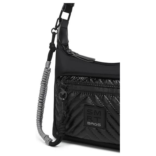 Smart Bags Parlak Kumaş Çapraz Askılı Kadın Postacı Çantası 3251 - Siyah - Gri - Görsel 5
