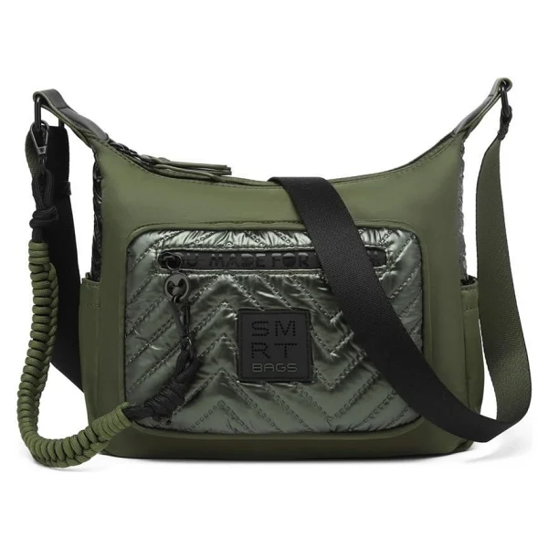 Smart Bags Parlak Kumaş Çapraz Askılı Kadın Postacı Çantası 3251 - Siyah - Gri - Görsel 8