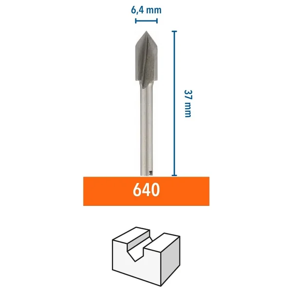 Dremel Profil Açma Uç ( Havşa Açma Uçu ) 64 Mm - 6,4 Mm - Görsel 2