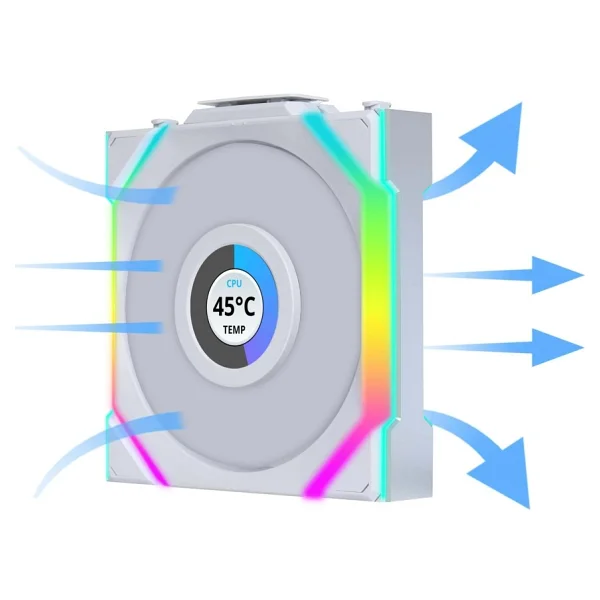 Lian Li Unı Fan Sl Wireless Lcd 120 G99.12sllcd1w3w.00 Beyaz 3'lü 12 Cm Kasa Fanı - Görsel 5