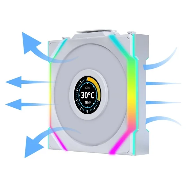 Lian Li Unı Fan Sl Wireless Lcd 120 Reverse G99.12rsllcd1w1w.00 Beyaz 12 Cm Kasa Fanı - Görsel 3