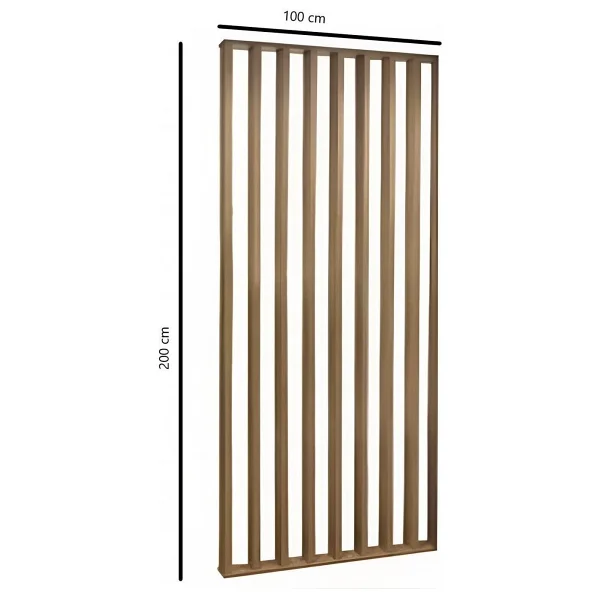 100cm X 200cm Ahşap Çıtalı Paravan Oda Ayırıcı Seperatör Duvar Dekor 100cm X 200cm - 100x200 Cm - Koyu Kahve - Görsel 3