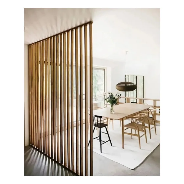 150cm X 250cm Ahşap Çıtalı Paravan Oda Ayırıcı Seperatör Duvar Dekor 150cm X 250cm - 150x250 Cm - Koyu Kahve - Görsel 5