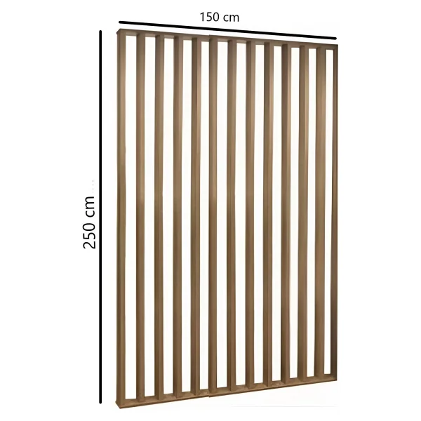 150cm X 250cm Ahşap Çıtalı Paravan Oda Ayırıcı Seperatör Duvar Dekor 150cm X 250cm - 150x250 Cm - Koyu Kahve - Görsel 2