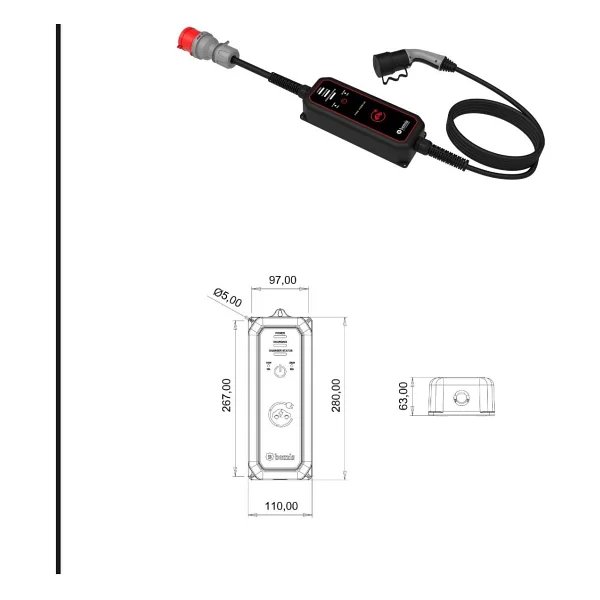Bemis Pro Bev-2331-0001 Taşınabilir Elektrikli Araç Şarj İstasyonu - Görsel 7