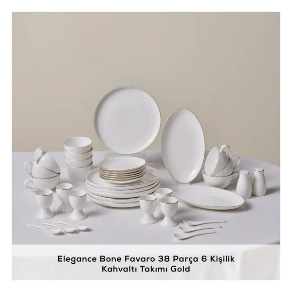 Karaca Elegance Bone Favaro 38 Parça 6 Kişilik Kahvaltı Takımı - Görsel 4