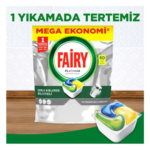 Fairy Platinum Bulaşık Makinesi Tableti 60'lı - Görsel 3