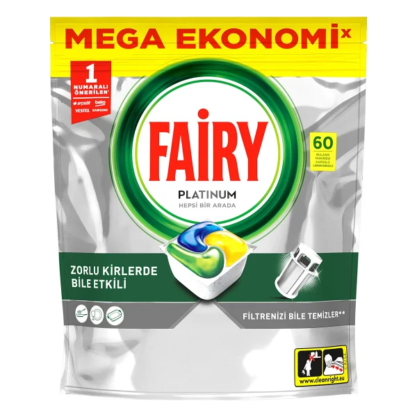 Fairy Platinum Bulaşık Makinesi Tableti 60'lı - Görsel 2