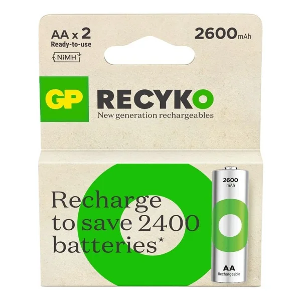 Gp Recyko 2700 Serisi 2600 mAh 8'li Şarjlı Aa Kalem Pil - Görsel 5
