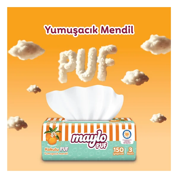 Maylo Puf Mandalina Kokulu Mendil 150'li - Görsel 2