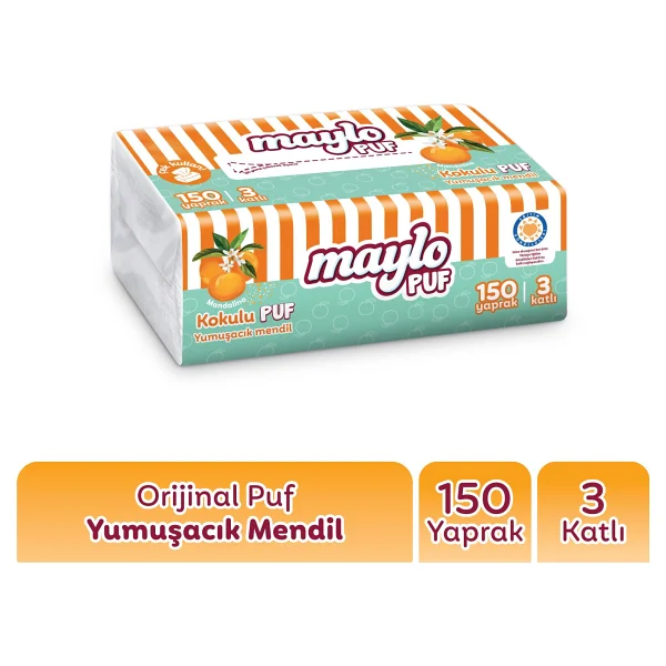 Maylo Puf Mandalina Kokulu Mendil 150'li - Görsel 10