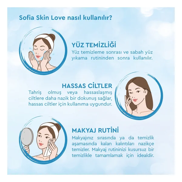 Sofia Skin Love Mendil 100'lü - Görsel 8