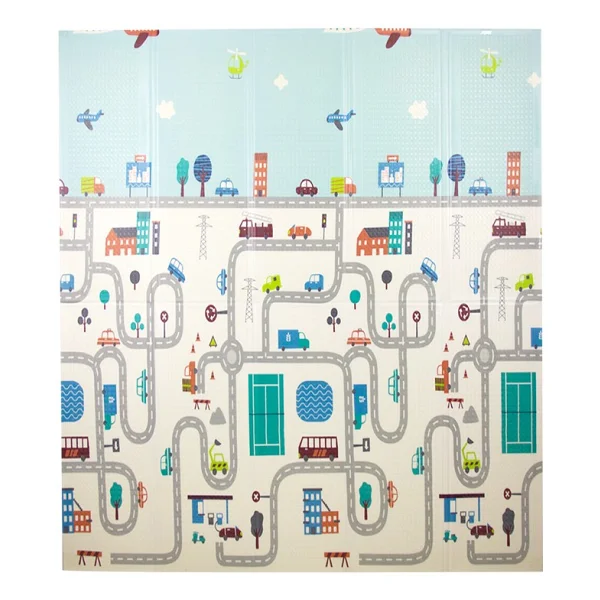 Elfobaby Taşıtlar Sevimli Dostlar 150x180 cm Katlanabilir Oyun Matı - Görsel 3