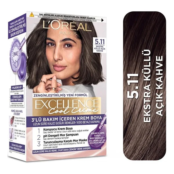 L'oreal Paris Excellence Cool Creme 5.11 Ekstra Küllü Açık Kahve Saç Boyası - Görsel 2