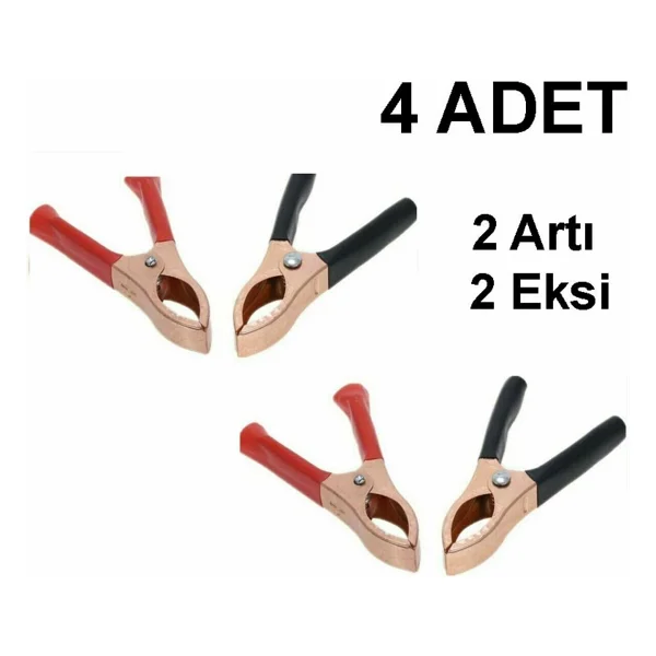 Akü Maşası Lüx 4 Adet 2 Takım Mini Akü Takviye Maşa 2 Artı 2 Eksi - Görsel 3