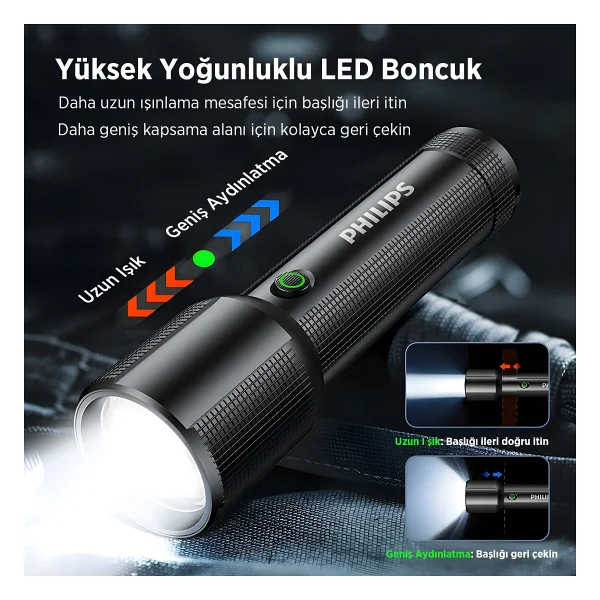 Philips Sfl2203 450 Lümen LED Şarjlı El Feneri - Görsel 2