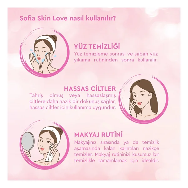 Sofia Skin Love Pudra Kokulu Mendil 100'lü - Görsel 5