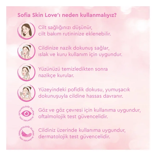 Sofia Skin Love Pudra Kokulu Mendil 100'lü - Görsel 7