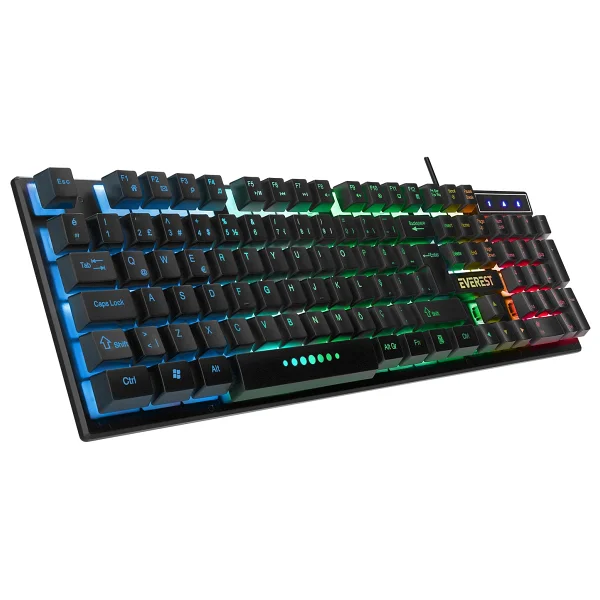 Everest Km-198 Luminax Siyah Gökkuşağı Aydınlatmalı Q Gaming Oyuncu Klavye + Mouse Set - Görsel 4