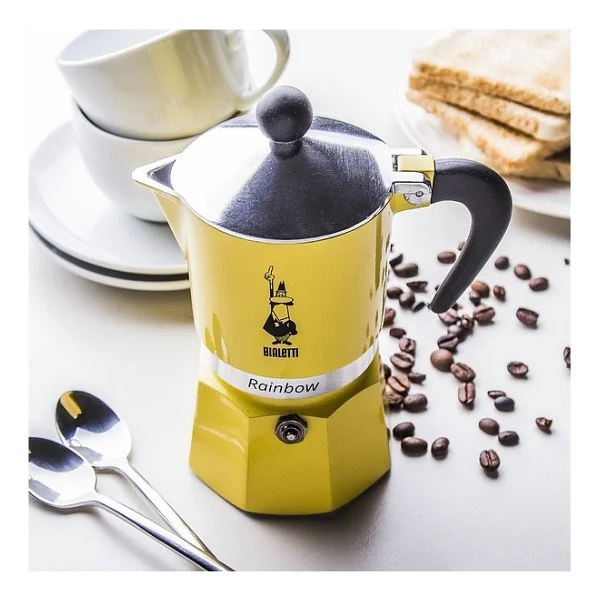 Bialetti Rainbow Sarı 3 Cup Moka Pot - Görsel 4