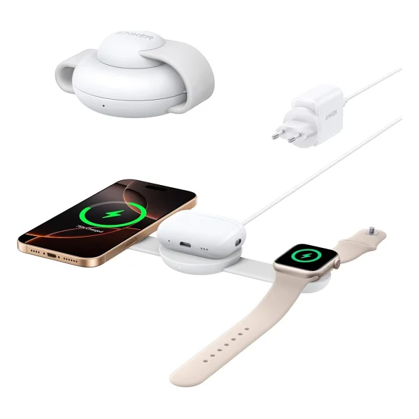 Anker Ufo Maggo B25m8 Yeşil 3in1 Magsafe Kablosuz Şarj Aleti - Görsel 8