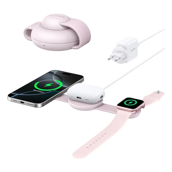 Anker Ufo Maggo B25m8 Yeşil 3in1 Magsafe Kablosuz Şarj Aleti - Görsel 10