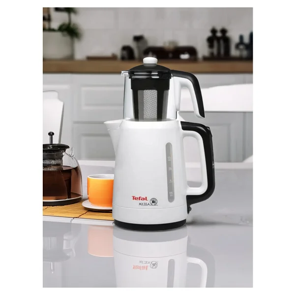 Tefal Cam Demlikli Çay Makinesi, 0.9 L Kapasiteli Cam Demlik, 1.9 L Su Isıtıcı Haznesi, Şık Tasarım, Otomatik Kapanma, Onerous Marka Hediyeler - Beyaz - Görsel 4