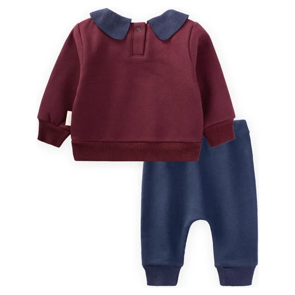 Cigit Bebe Yakalı Sweatshirt Takım 0-3 Yaş Bordo - Görsel 2