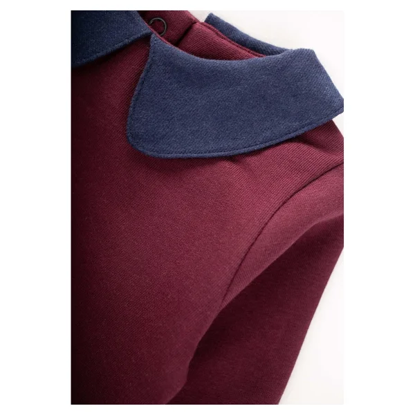 Cigit Bebe Yakalı Sweatshirt Takım 0-3 Yaş Bordo - Görsel 3