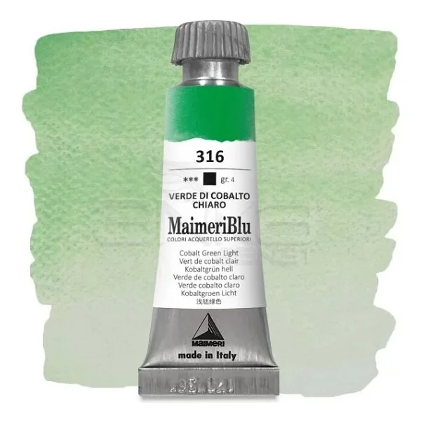 Maimeri Blu S4 No:316 Cobalt Green Light 12 Ml Tüp Sulu Boya - Görsel 2