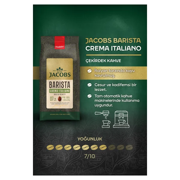 Jacobs Barista Editions Crema Italiano Çekirdek Kahve 1 Kg - Görsel 2