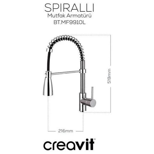 Creavit Sipiralli Mutfak Armatürü - Görsel 2