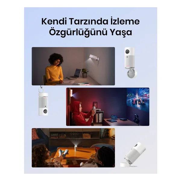 Anker Nebula Capsule Air 150 Lümen Beyaz HD Wi-Fi Taşınabilir Mini Projeksiyon Cihazı - Görsel 4