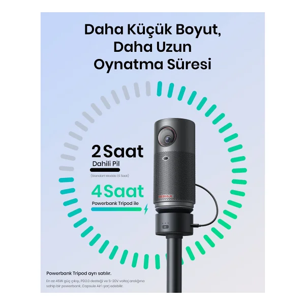 Anker Nebula Capsule Air 150 Lümen HD Wi-Fi Taşınabilir Mini Projeksiyon Cihazı - Görsel 3