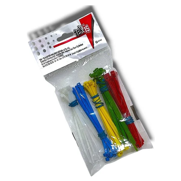 Tek-İş Plastik Kablo Bağı Klipsi Cırt Kelepçe Karışık Renk Set 100 Mm 5 Renk X 20 Toplam 100 Adet - Görsel 3