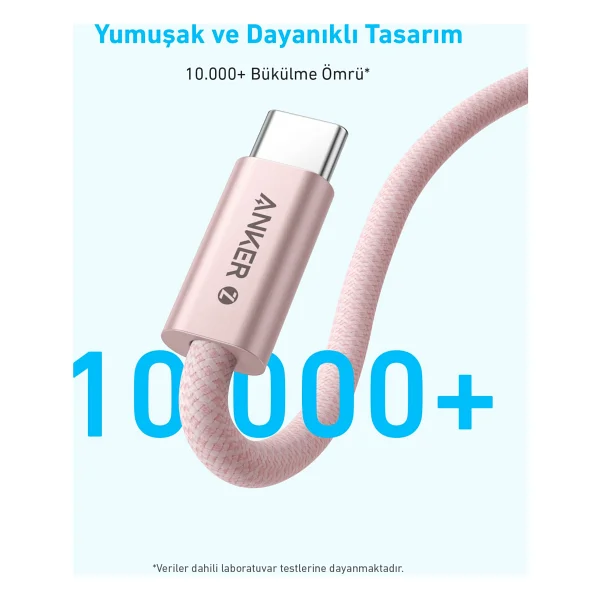 Anker Zolo A8060 1 M Type-C To Type-C Hızlı Şarj Kablosu - Görsel 5