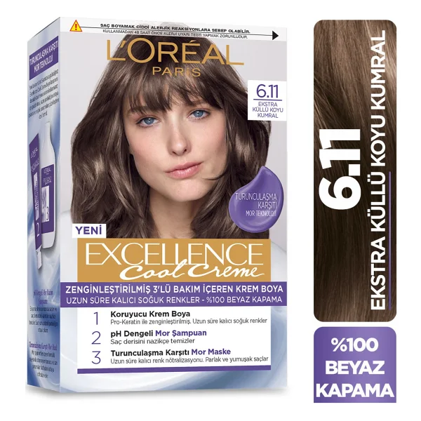 L'oreal Paris Excellence Cool Creme 6.11 Ekstra Küllü Koyu Kumral Saç Boyası - Görsel 2