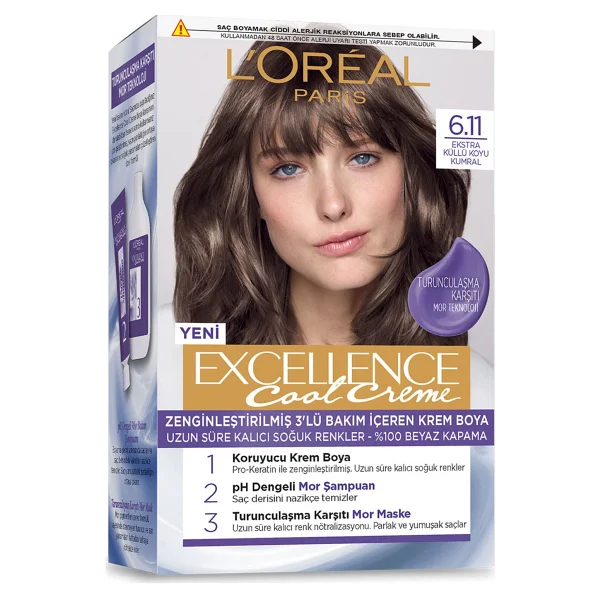 L'oreal Paris Excellence Cool Creme 6.11 Ekstra Küllü Koyu Kumral Saç Boyası - Görsel 3