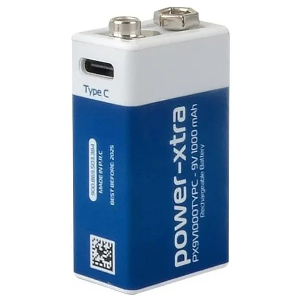 Power-Xtra Px9v1000typc 9v 1000 mAh Li-İon Type-C Şarjlı Pil - Görsel 2