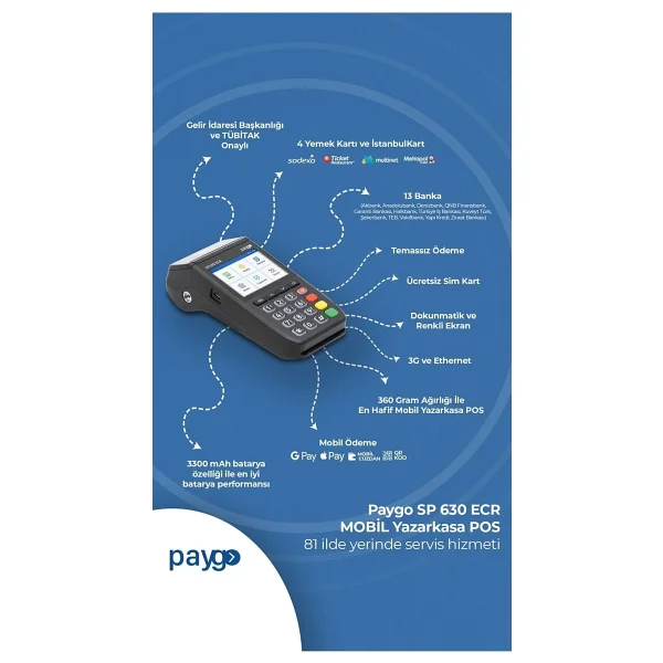 Paygo Sp630 Ecr Yazar Kasa Pos - Görsel 2