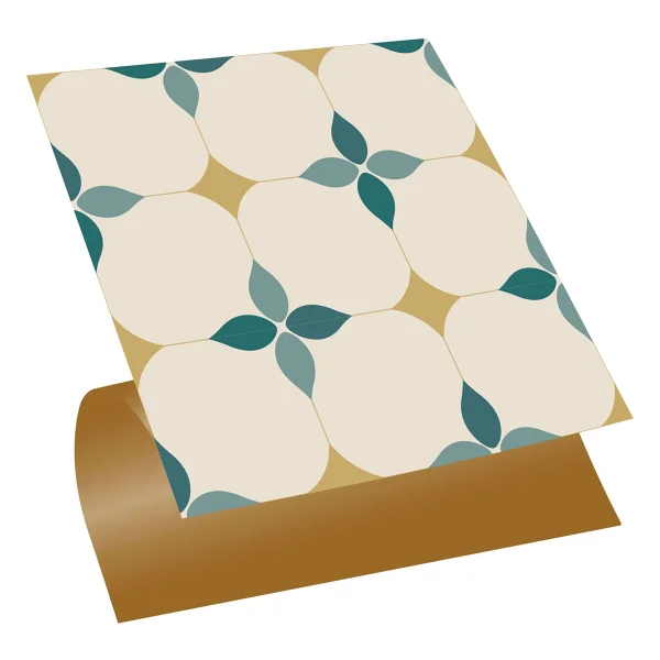 Tink Kendinden Yapışkanlı Zümrüt Çiçekli Desenli Pvc Karo 30x30 Cm - (11 Adet) 1m2 - Görsel 8