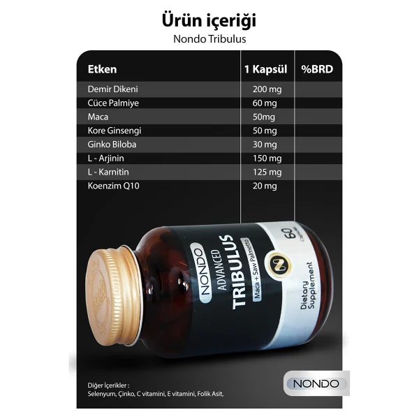 Nondo Tribulus 60 Kapsül - Görsel 9