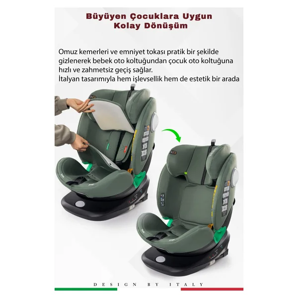Prego Tronfix I-Size Yeşil 0-36 Kg Oto Koltuğu - Görsel 4