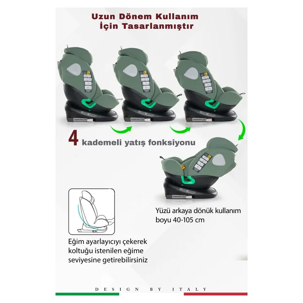 Prego Tronfix I-Size Yeşil 0-36 Kg Oto Koltuğu - Görsel 6