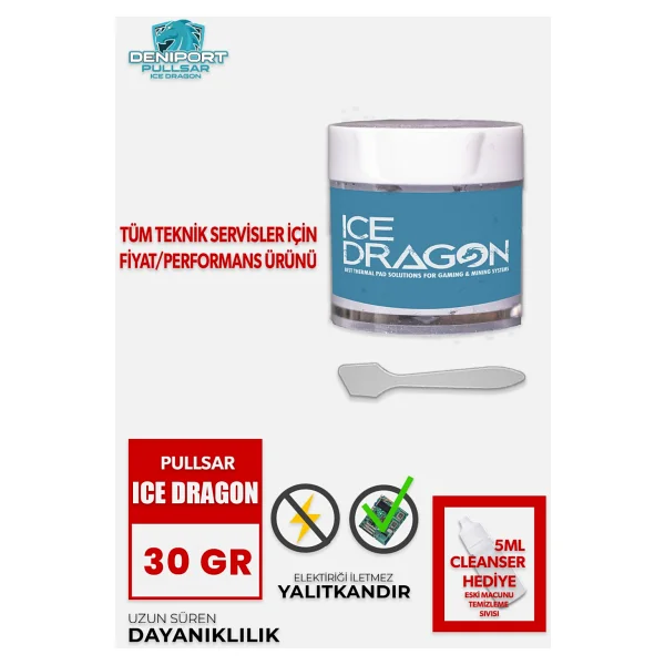 Pullsar Ice Dragon 30 Gr Yüksek Iletken Ve Performans Termal Macun - Görsel 5
