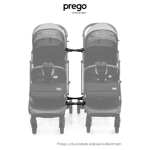 Prego Universal Ikiz Bebek Arabası Bağlantı Aparatı (Tüm Bebek Arabalarıyla Uyumlu) - Siyah - Görsel 9